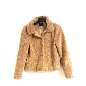 Iris Size S Cozy Tan Teddy Faux Fur Jacket
